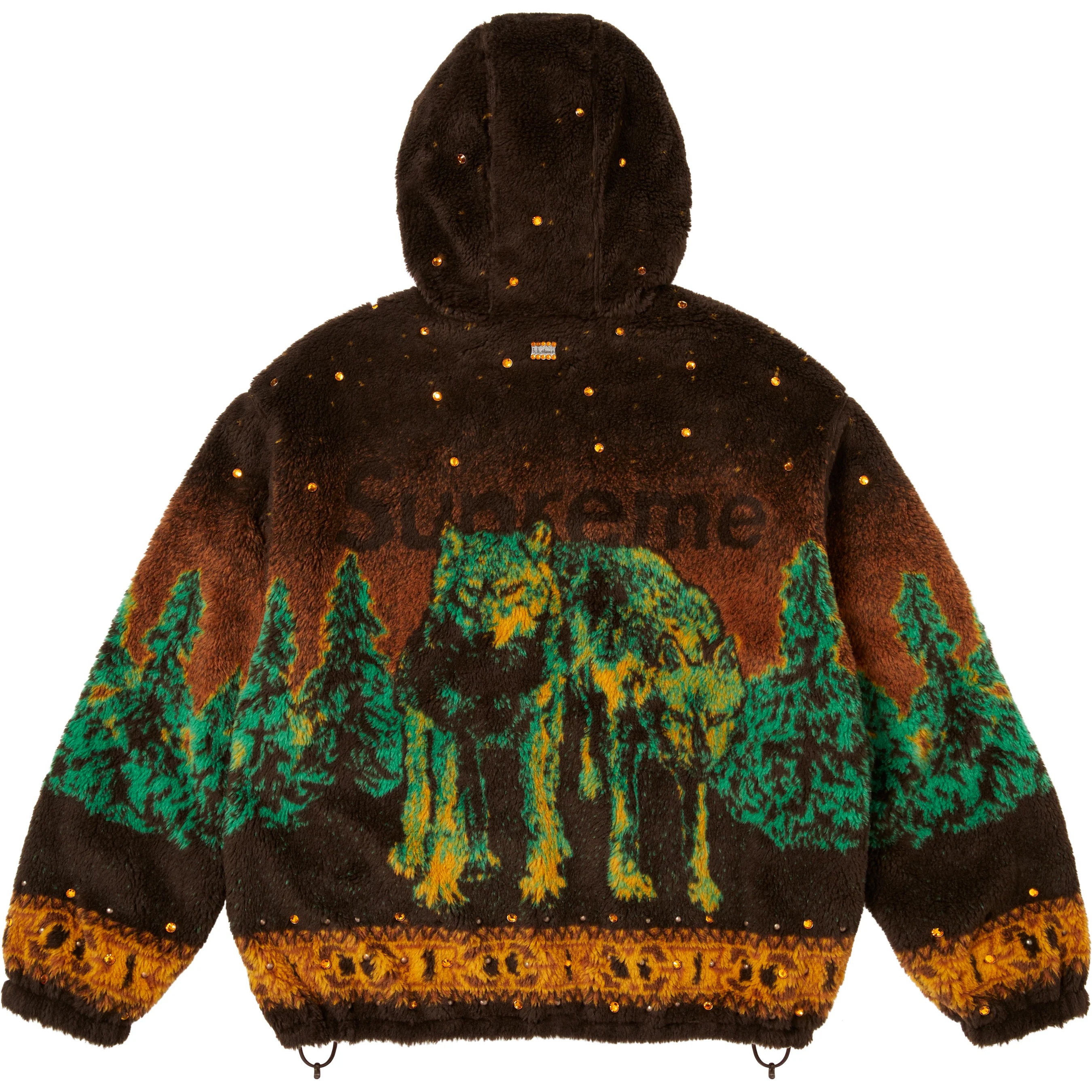 Supreme Supreme b.b. Simon Reversible Hooded Fleece Jacket (FW25) - Brown - $498