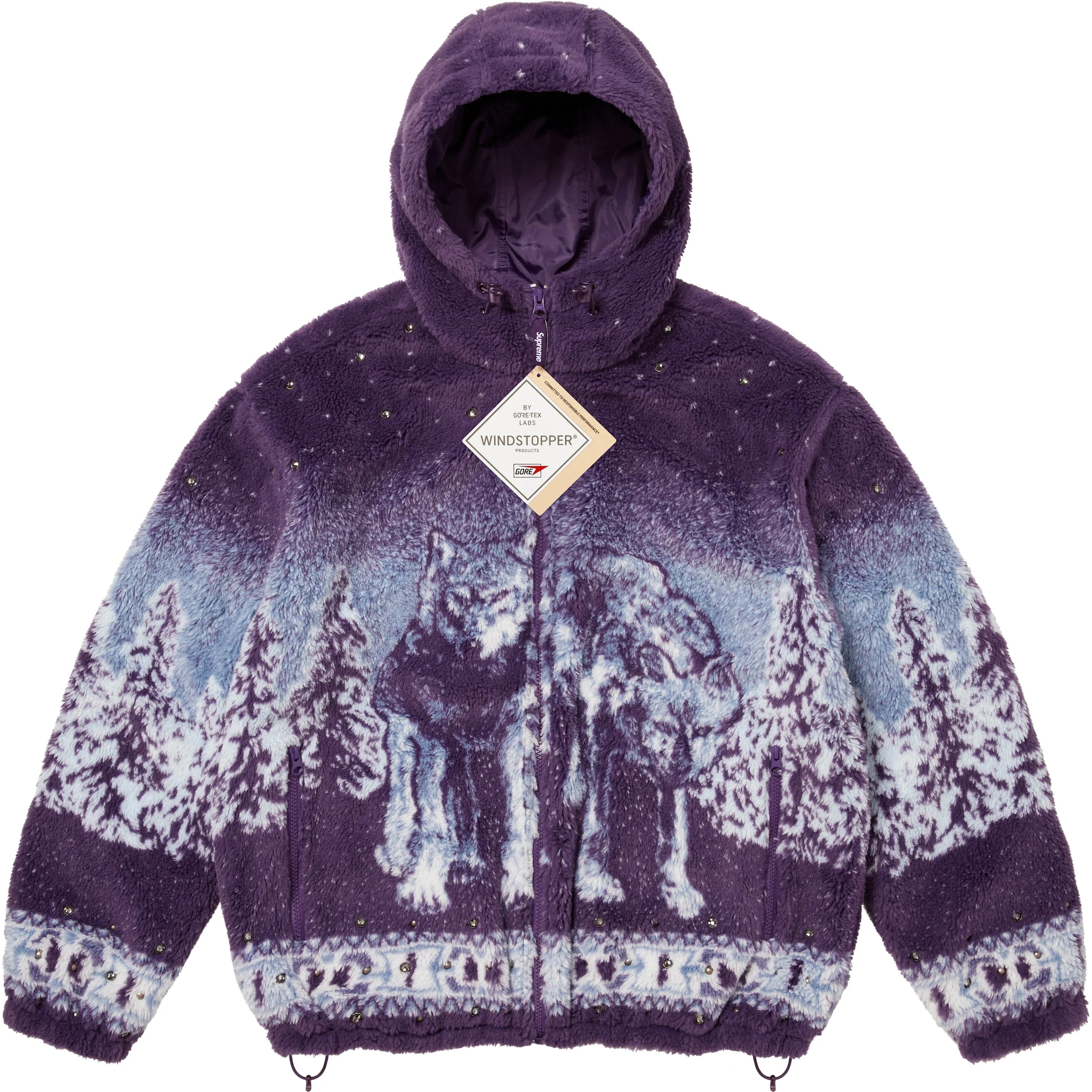 Supreme Supreme b.b. Simon Reversible Hooded Fleece Jacket (FW25) - Purple - $498