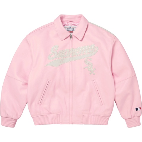 Supreme Supreme®/Chicago White Sox™ Leather Varsity Jacket - Pink