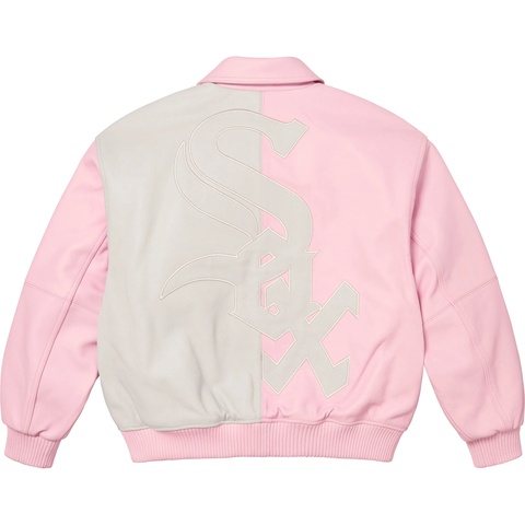 Supreme Supreme®/Chicago White Sox™ Leather Varsity Jacket - Pink