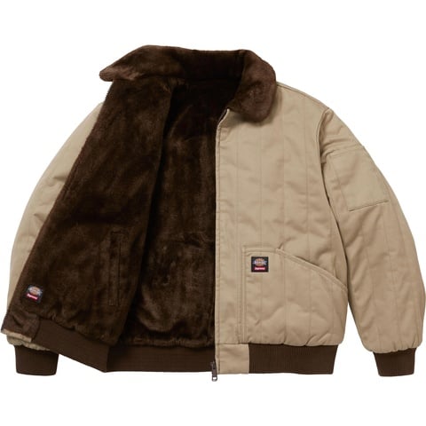Supreme Supreme®/Dickies® Reversible Quilted Faux Fur Work Jacket - Tan