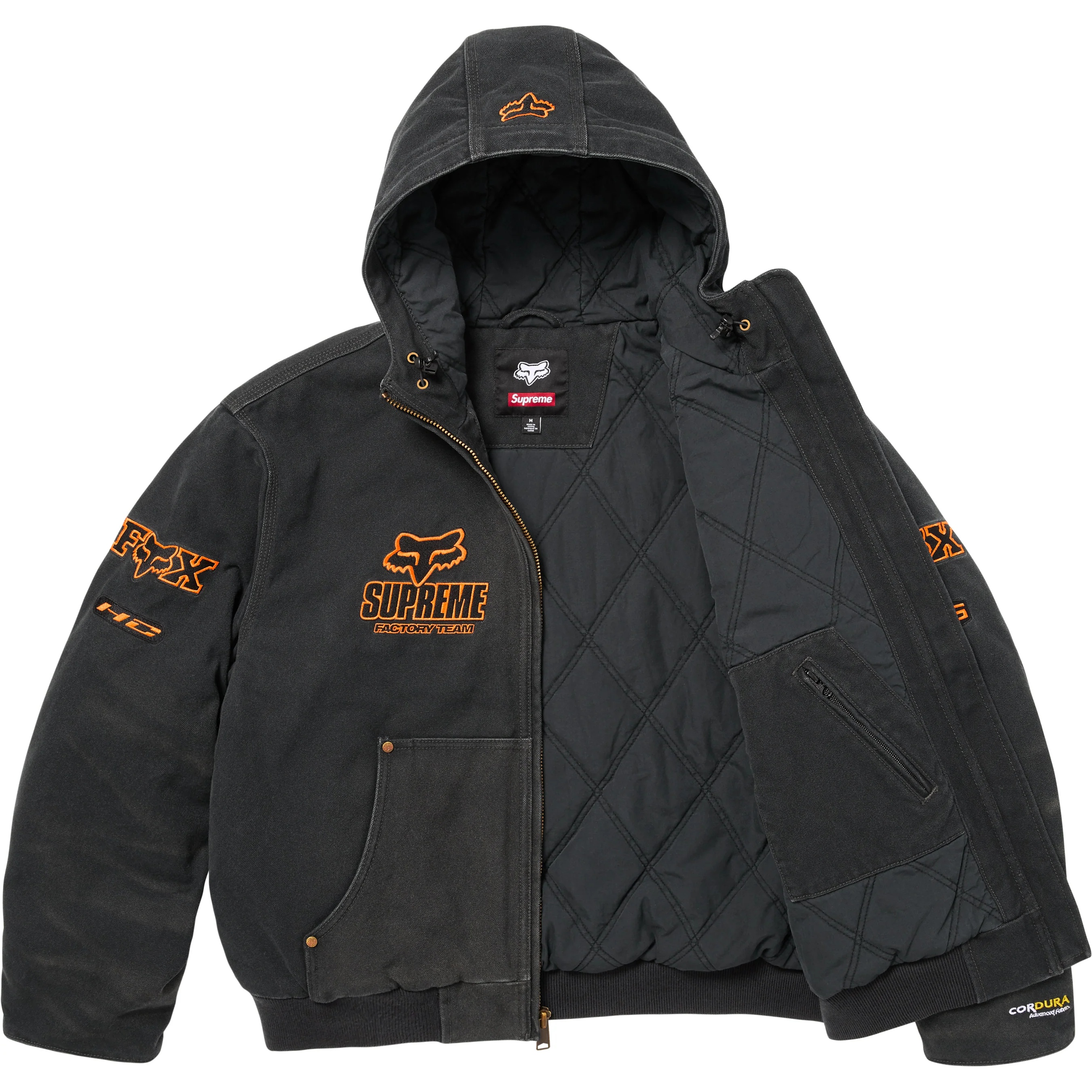 Supreme Supreme Fox Racing Hooded Work Jacket (FW25) - Black - $468