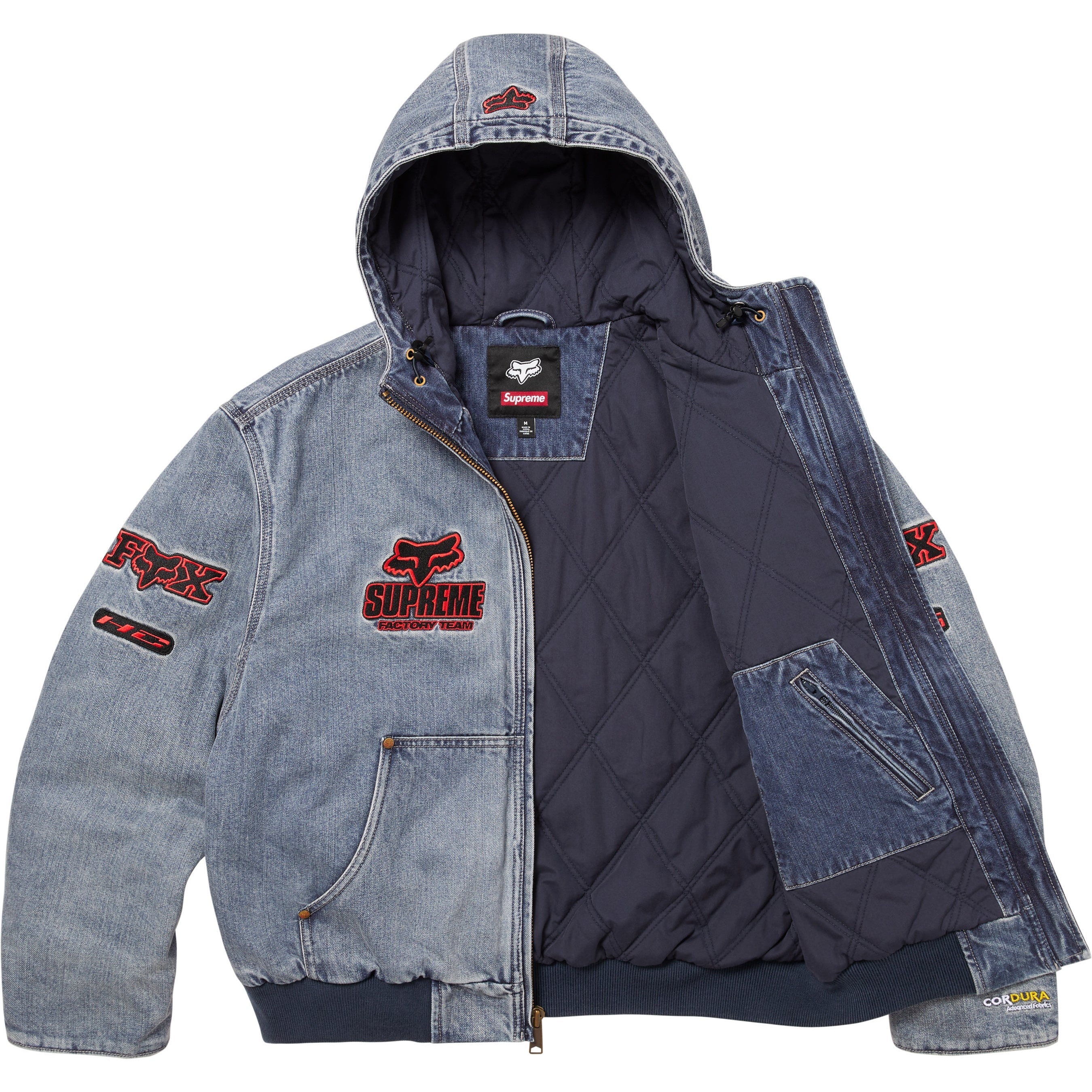 Supreme Supreme Fox Racing Hooded Work Jacket (FW25) - Denim - $468