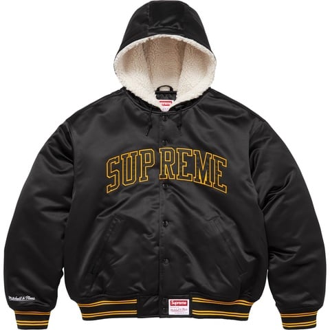 Supreme®/Mitchell & Ness® Lined Hooded Satin Varsity Jacket - Supreme