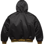Supreme Supreme Mitchell & Ness Lined Hooded Satin Varsity Jacket (FW25) - Black