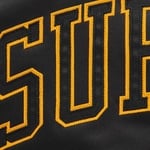 Supreme Supreme Mitchell & Ness Lined Hooded Satin Varsity Jacket (FW25) - Black