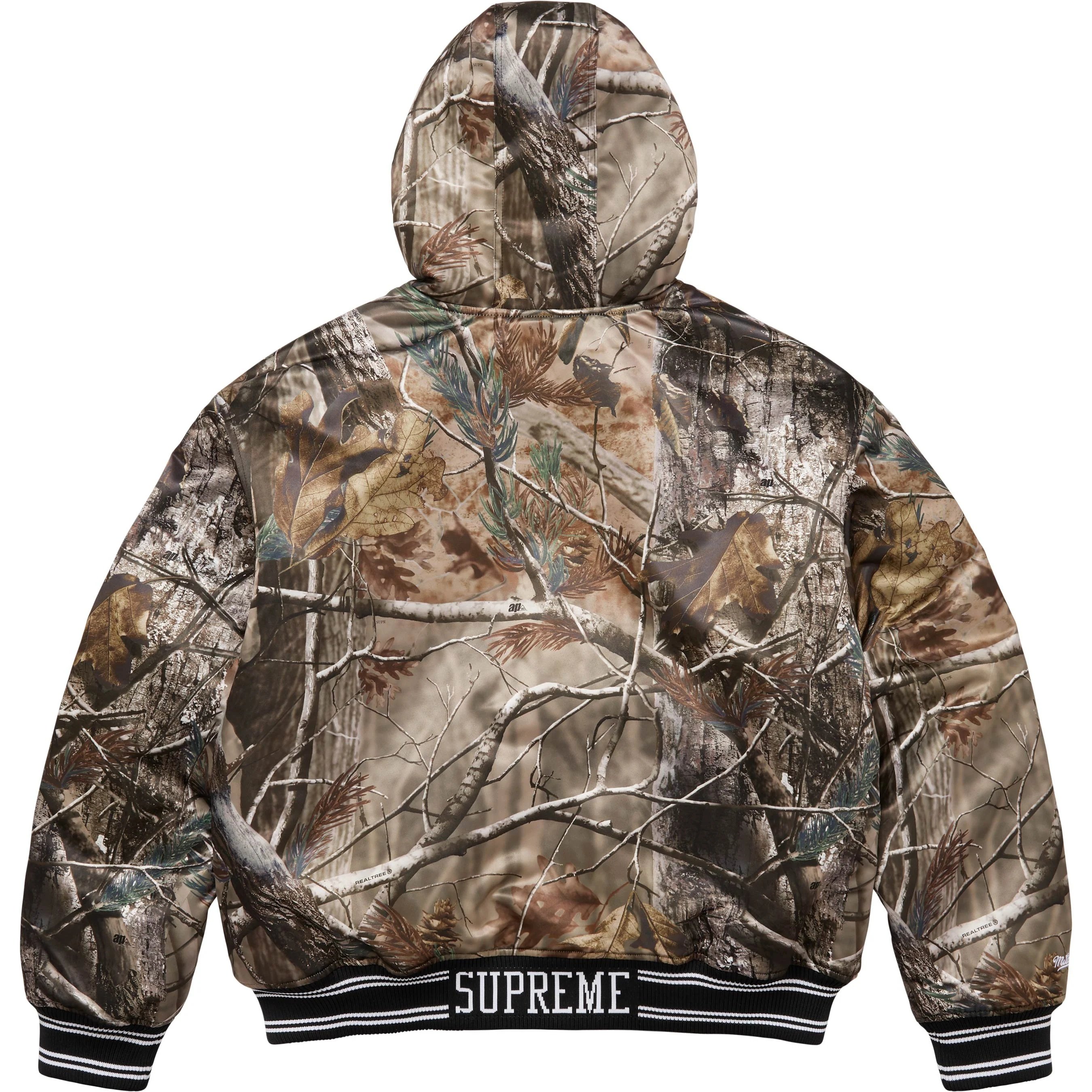 Supreme Supreme Mitchell & Ness Lined Hooded Satin Varsity Jacket (FW25) - Realtree® AP Camo - $298