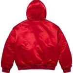 Supreme Supreme Mitchell & Ness Lined Hooded Satin Varsity Jacket (FW25) - Red