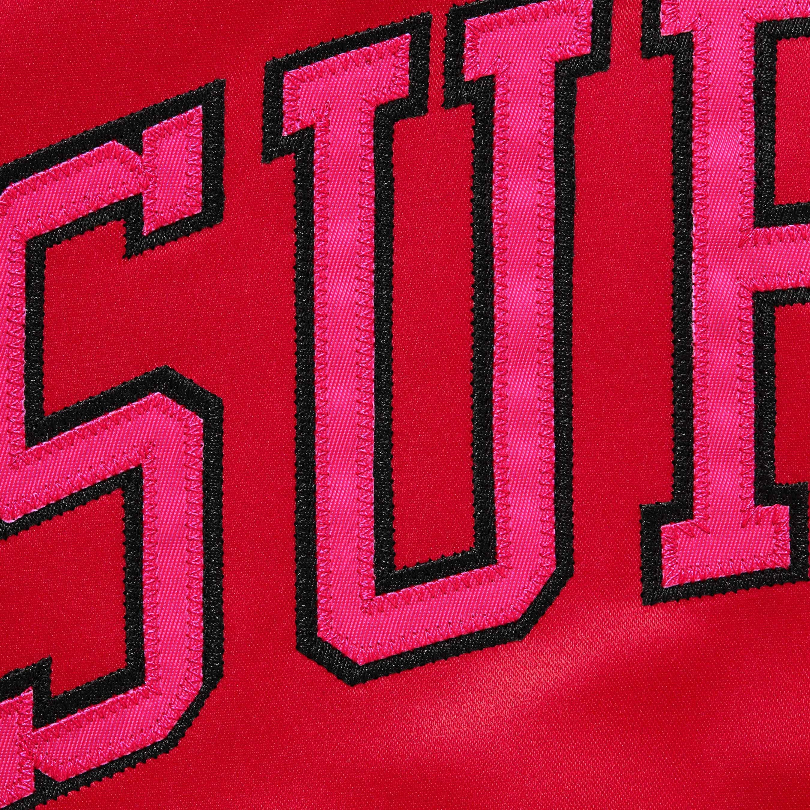 Supreme Supreme Mitchell & Ness Lined Hooded Satin Varsity Jacket (FW25) - Red - $298