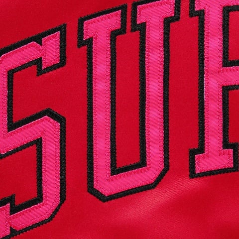 Supreme Supreme®/Mitchell & Ness® Lined Hooded Satin Varsity Jacket - Red