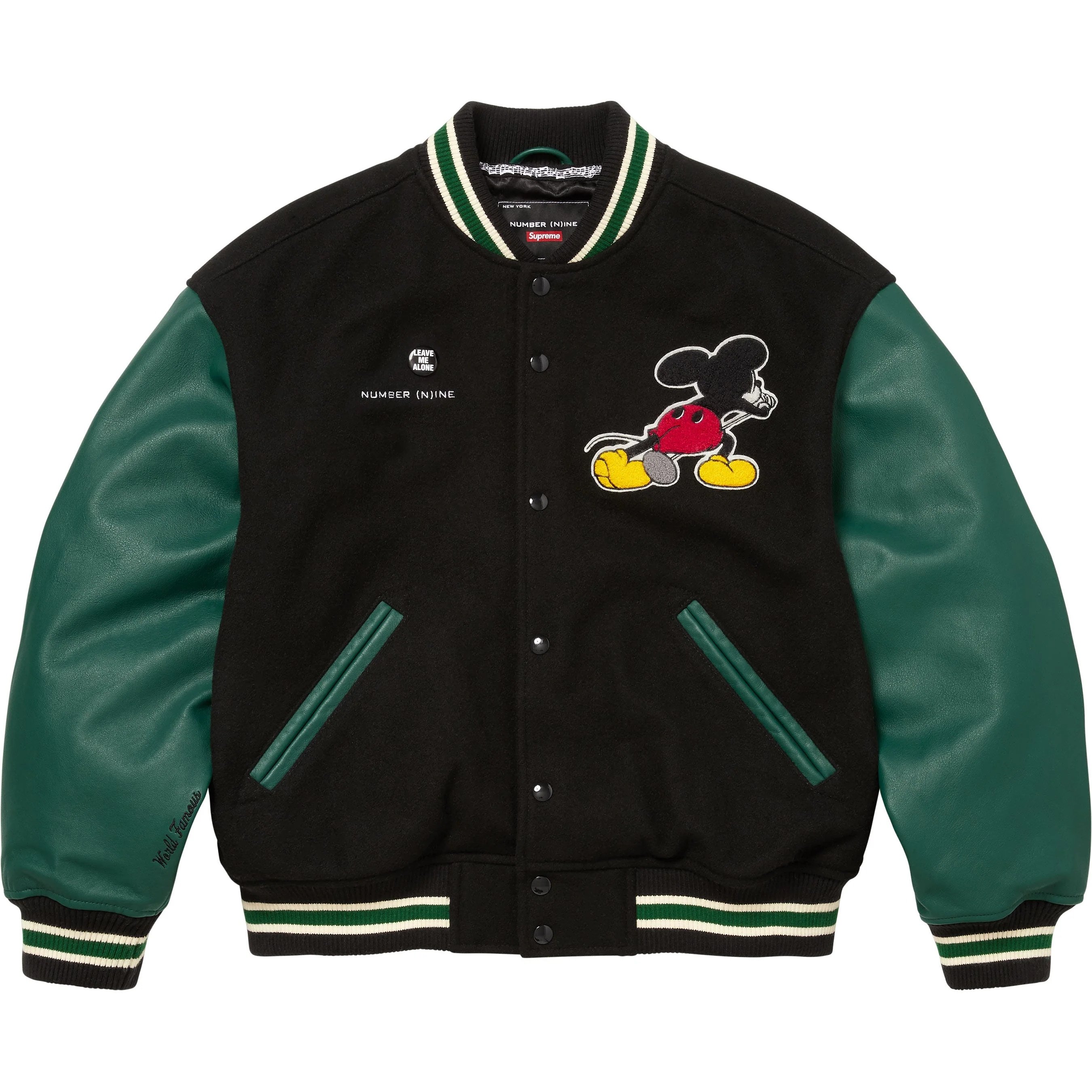 Supreme Number (N)ine Mickey Mouse Varsity Jacket (FW25) - $668