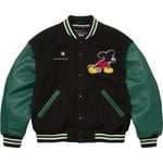 Supreme Supreme Number (N)ine Mickey Mouse Varsity Jacket (FW25) - Black