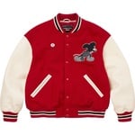 Supreme Supreme Number (N)ine Mickey Mouse Varsity Jacket (FW25) - Red
