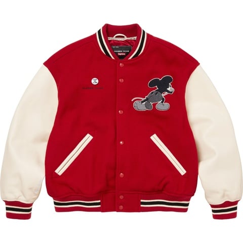 Supreme Supreme®/Number (N)ine®/Mickey Mouse Varsity Jacket - Red