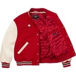 Supreme Supreme Number (N)ine Mickey Mouse Varsity Jacket (FW25) - Red