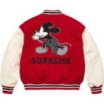 Supreme Supreme Number (N)ine Mickey Mouse Varsity Jacket (FW25) - Red