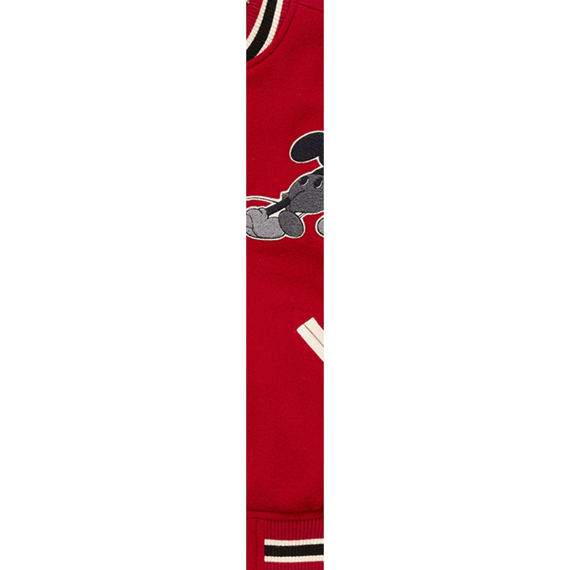 Supreme Supreme Number (N)ine Mickey Mouse Varsity Jacket (FW25) - Red - $668