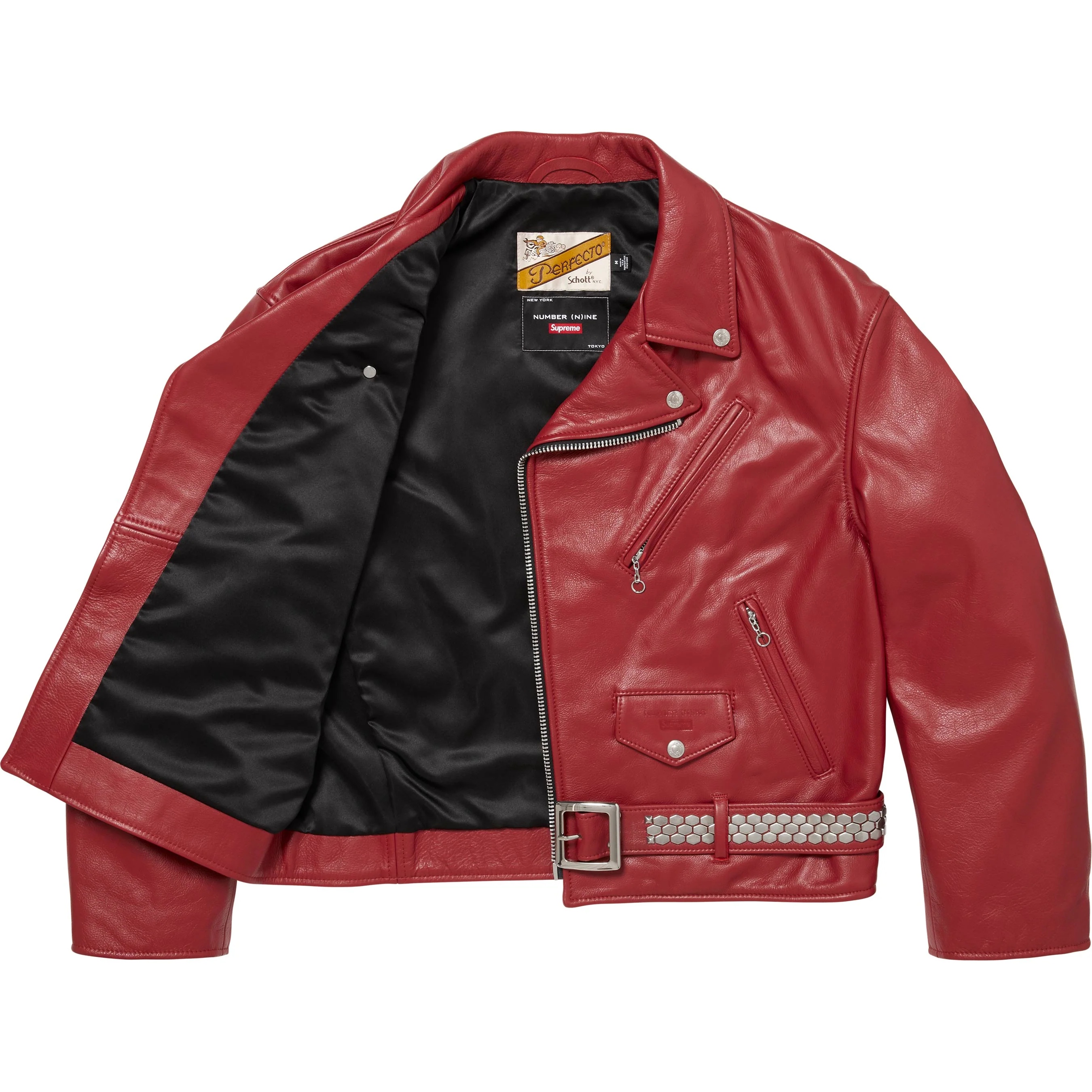 専用supreme leather tracker jacket schott Supreme Schott Leather Racer Jacket (FW25) - $898