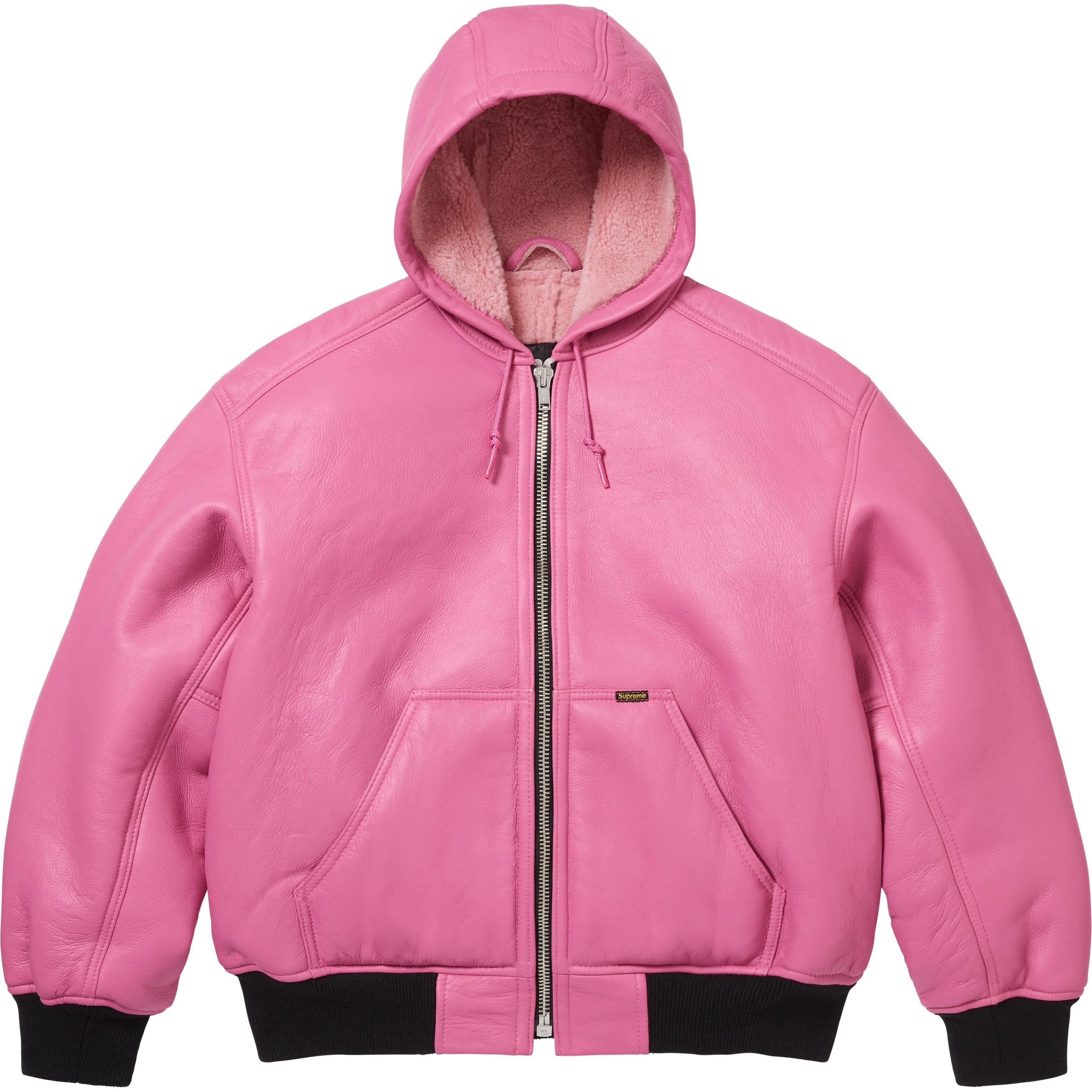 Supreme Supreme Schott Shearling Hooded Work Jacket (FW25) - Pink - $1598