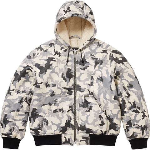 Supreme Supreme®/Schott® Shearling Hooded Work Jacket - Snow Camo