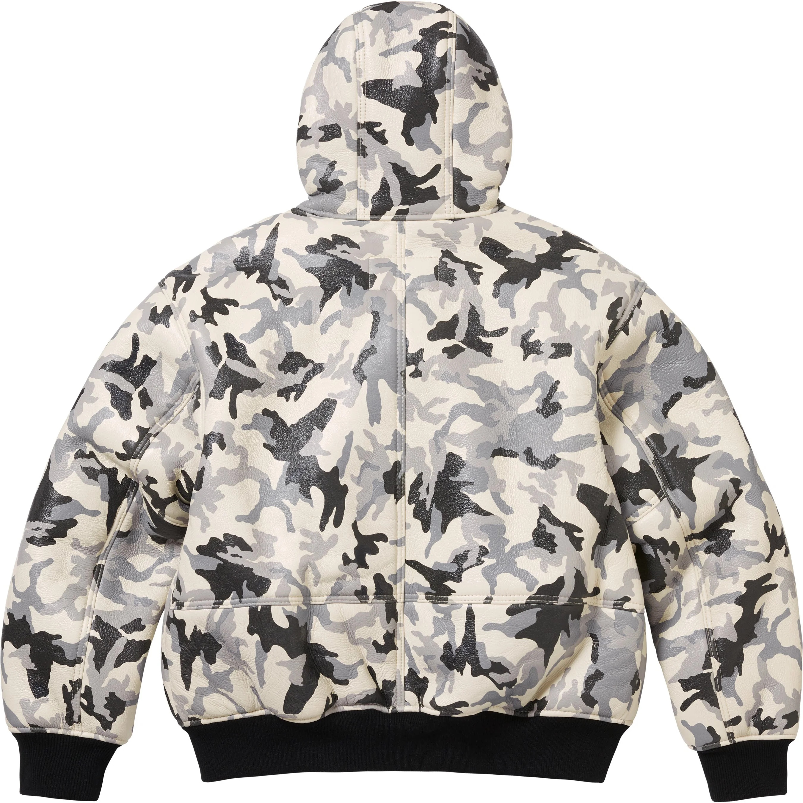 Supreme Supreme Schott Shearling Hooded Work Jacket (FW25) - Snow Camo - $1598