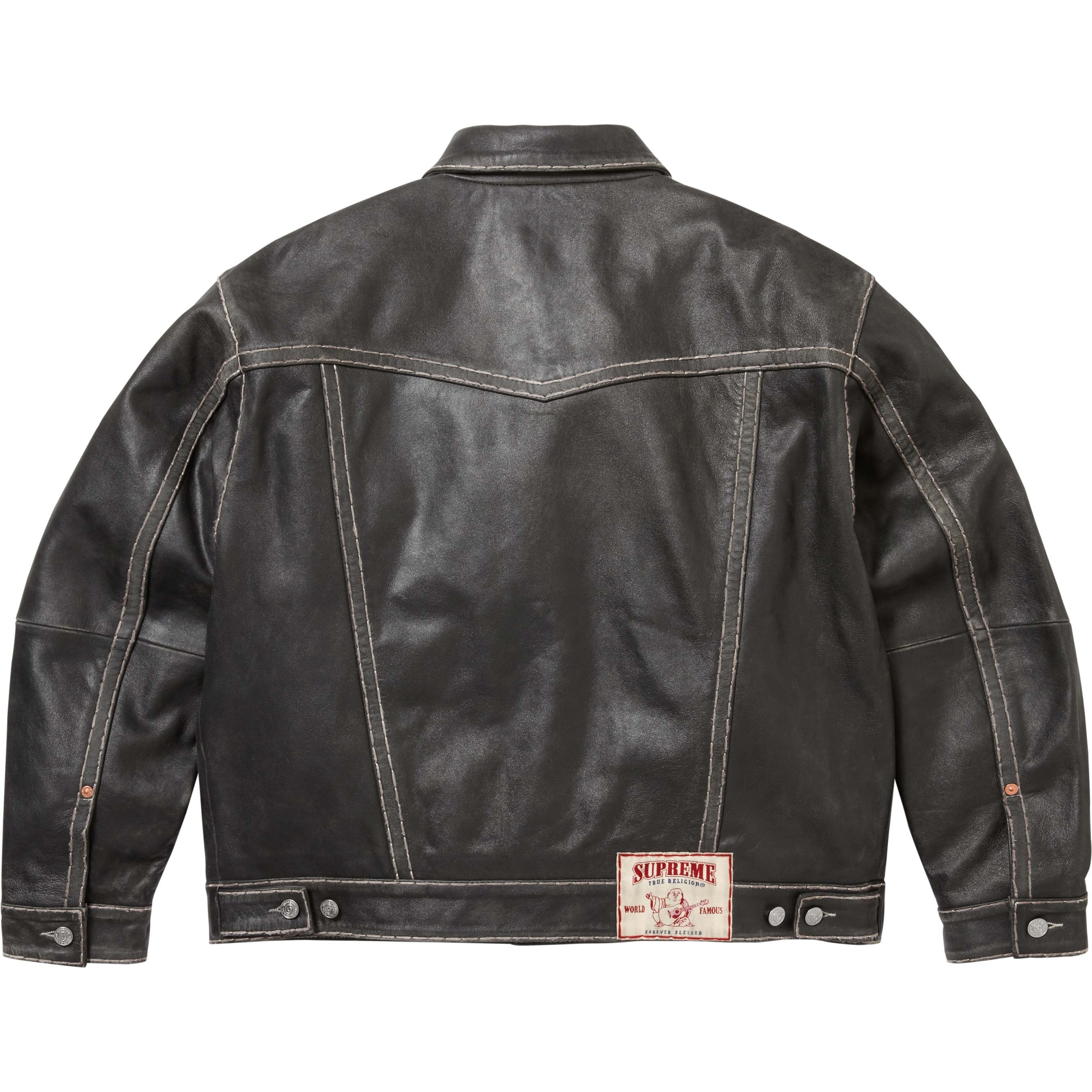 Supreme Supreme True Religion Leather Trucker Jacket (FW25) - Black - $698