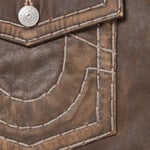 Supreme Supreme True Religion Leather Trucker Jacket (FW25) - Brown