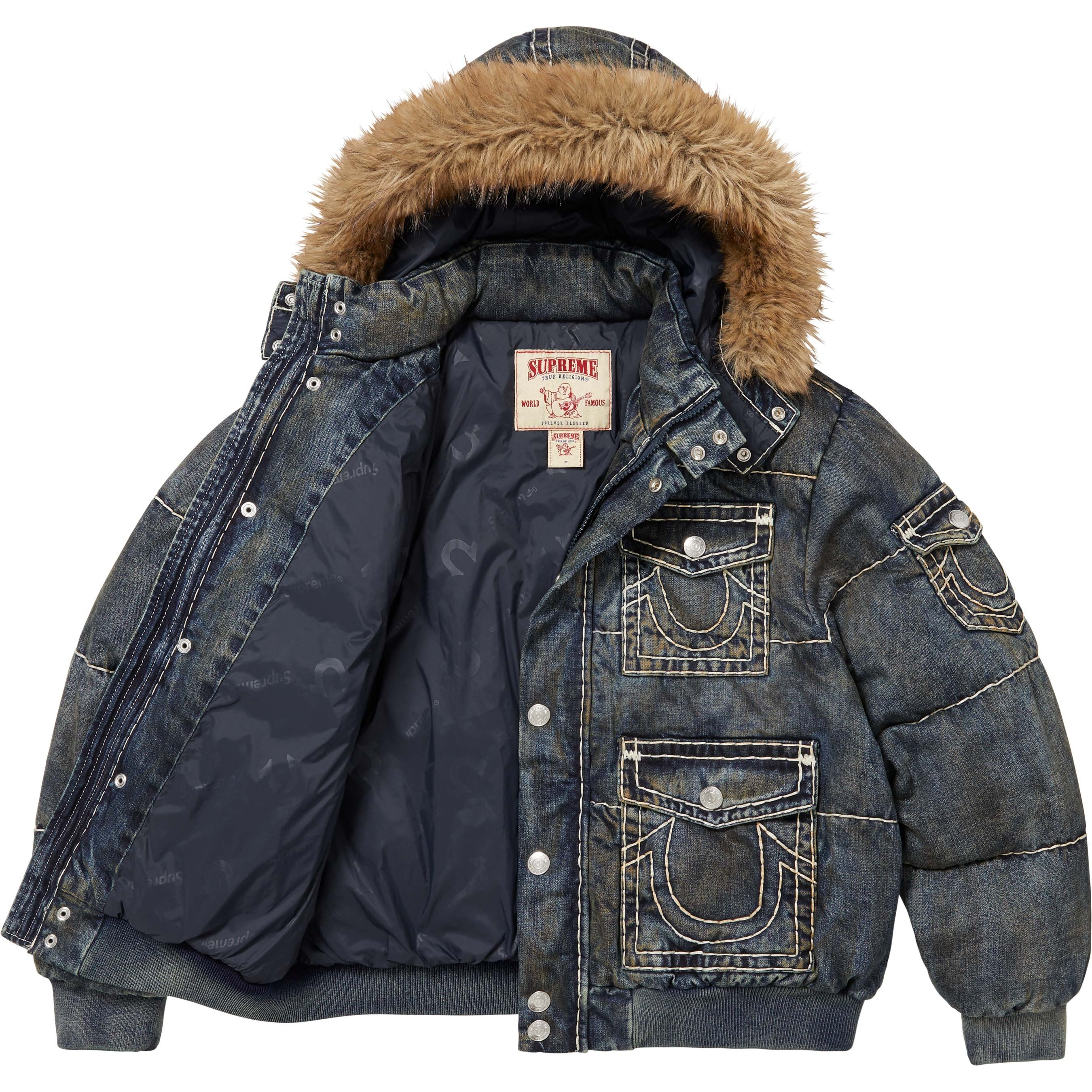 Supreme Supreme True Religion Puffer Jacket (FW25) - Dirty Indigo - $598