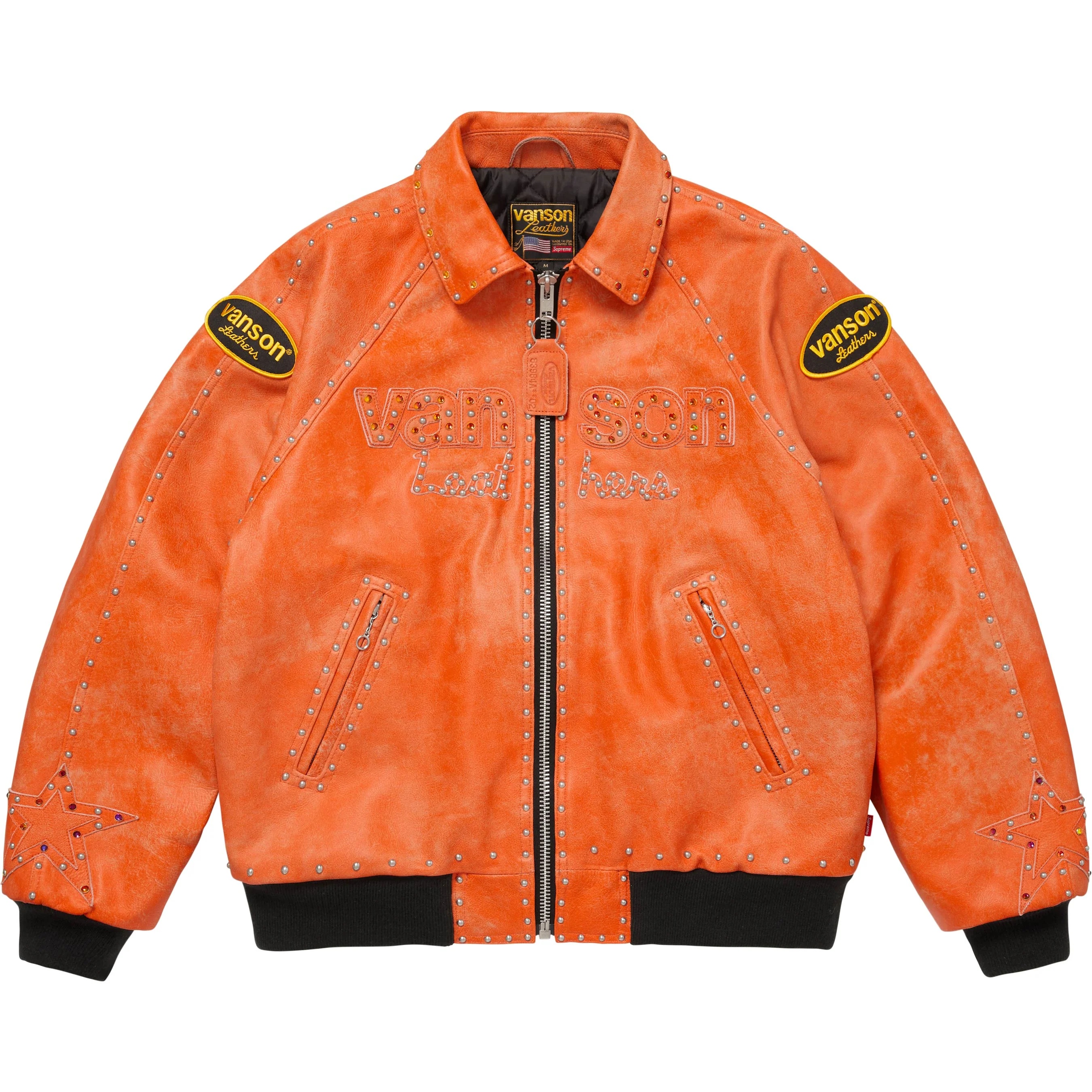 Supreme Supreme Vanson Leathers b.b. Simon Jacket (FW25) - Orange - $2498