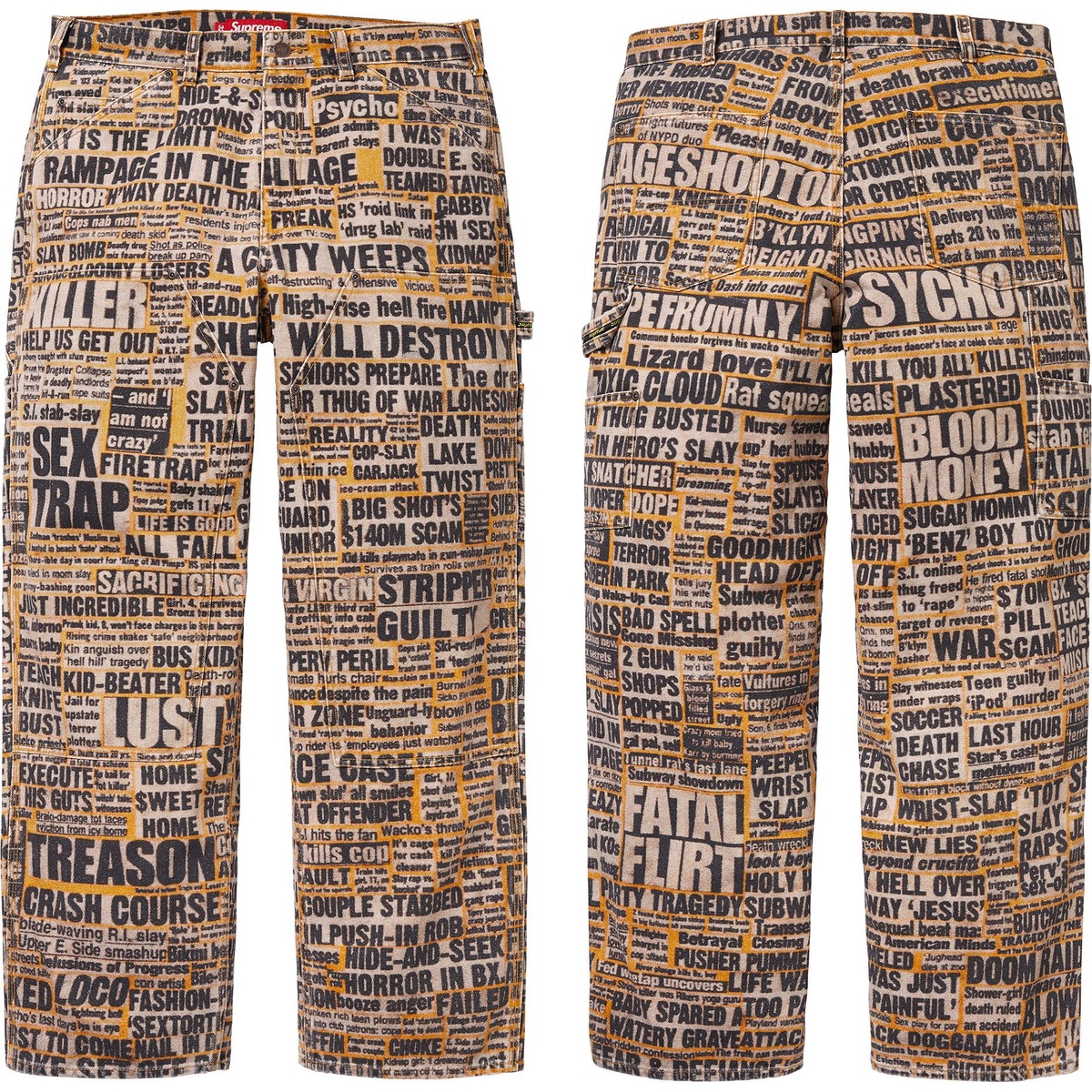 美品34 シュプリーム ダッシュスノー Double Knee Pant Supreme/Dash Snow Double Knee Painter Pant - Supreme