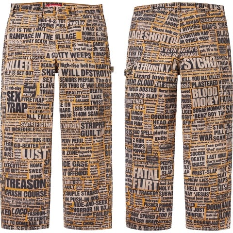 美品34 シュプリーム ダッシュスノー Double Knee Pant Supreme/Dash Snow Double Knee Painter Pant - Supreme
