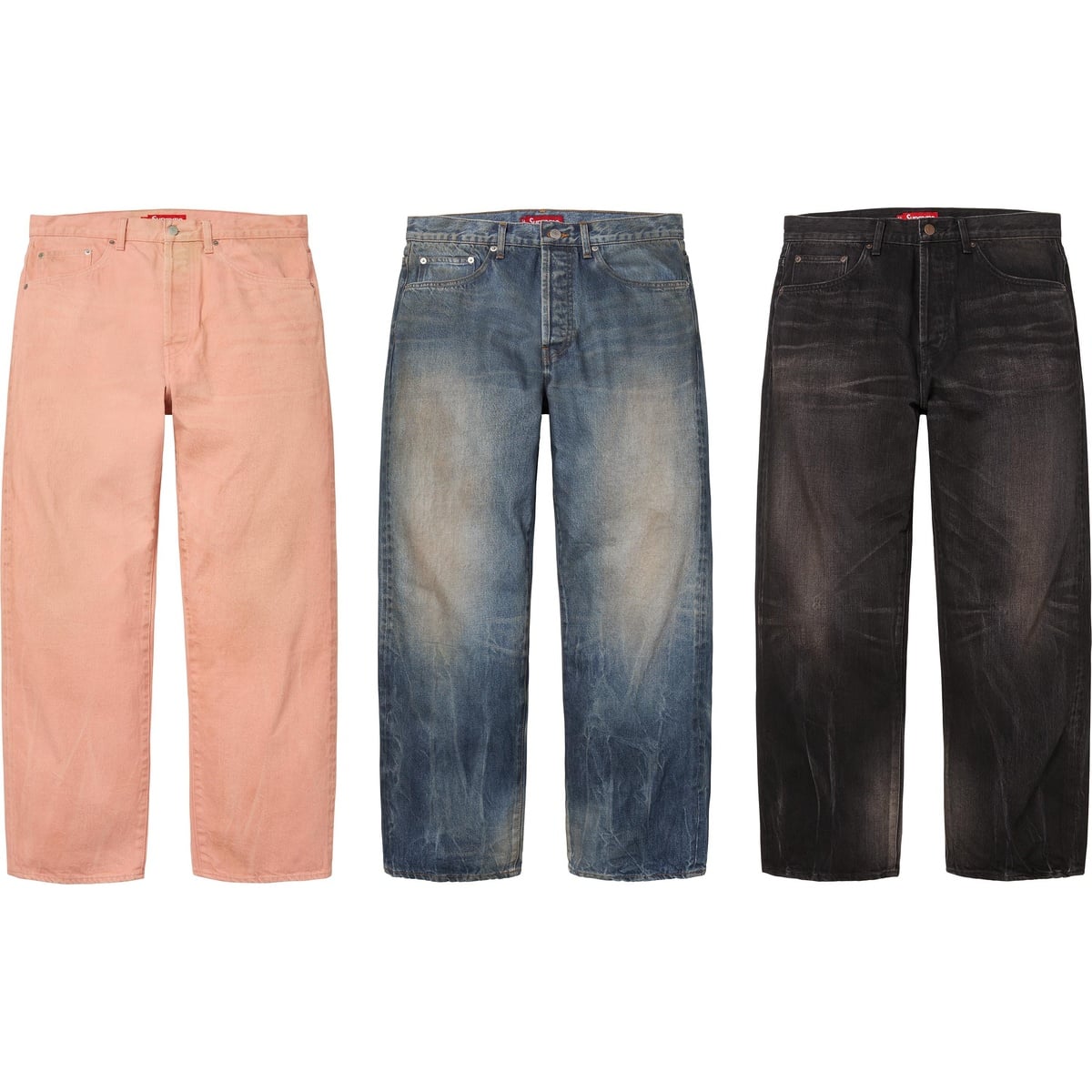 Distressed Loose Fit Selvedge Jean - Supreme