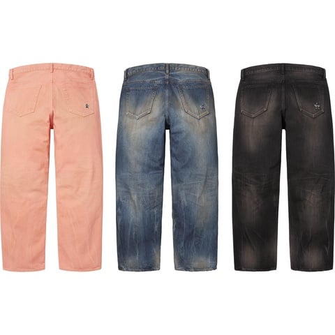 Distressed Loose Fit Selvedge Jean - Supreme