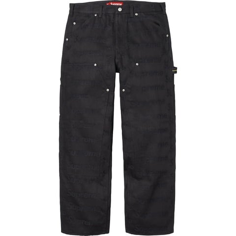 Supreme Jacquard Logos Double Knee Denim Painter Jean - Black
