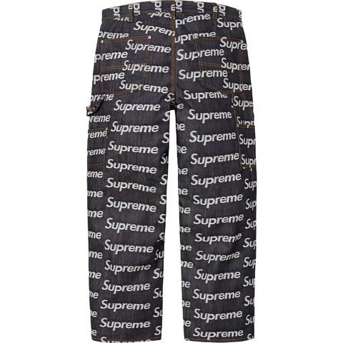 Supreme Jacquard Logos Double Knee Denim Painter Jean - Rigid Indigo