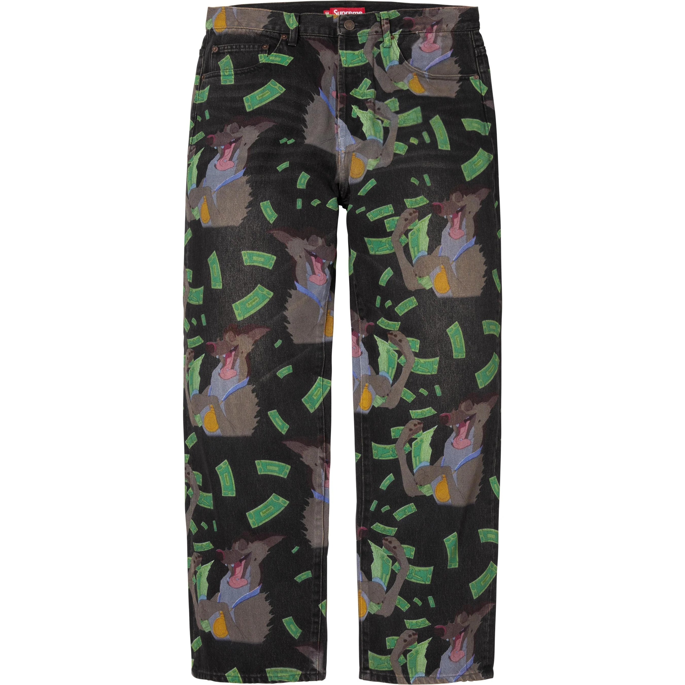 Supreme All Dogs Go To Heaven Loose Fit Jean (FW25) - Washed Black - $228