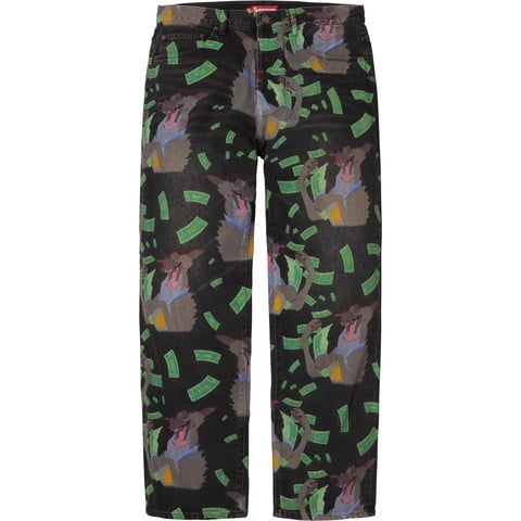 Supreme All Dogs Go To Heaven Loose Fit Jean - Washed Black