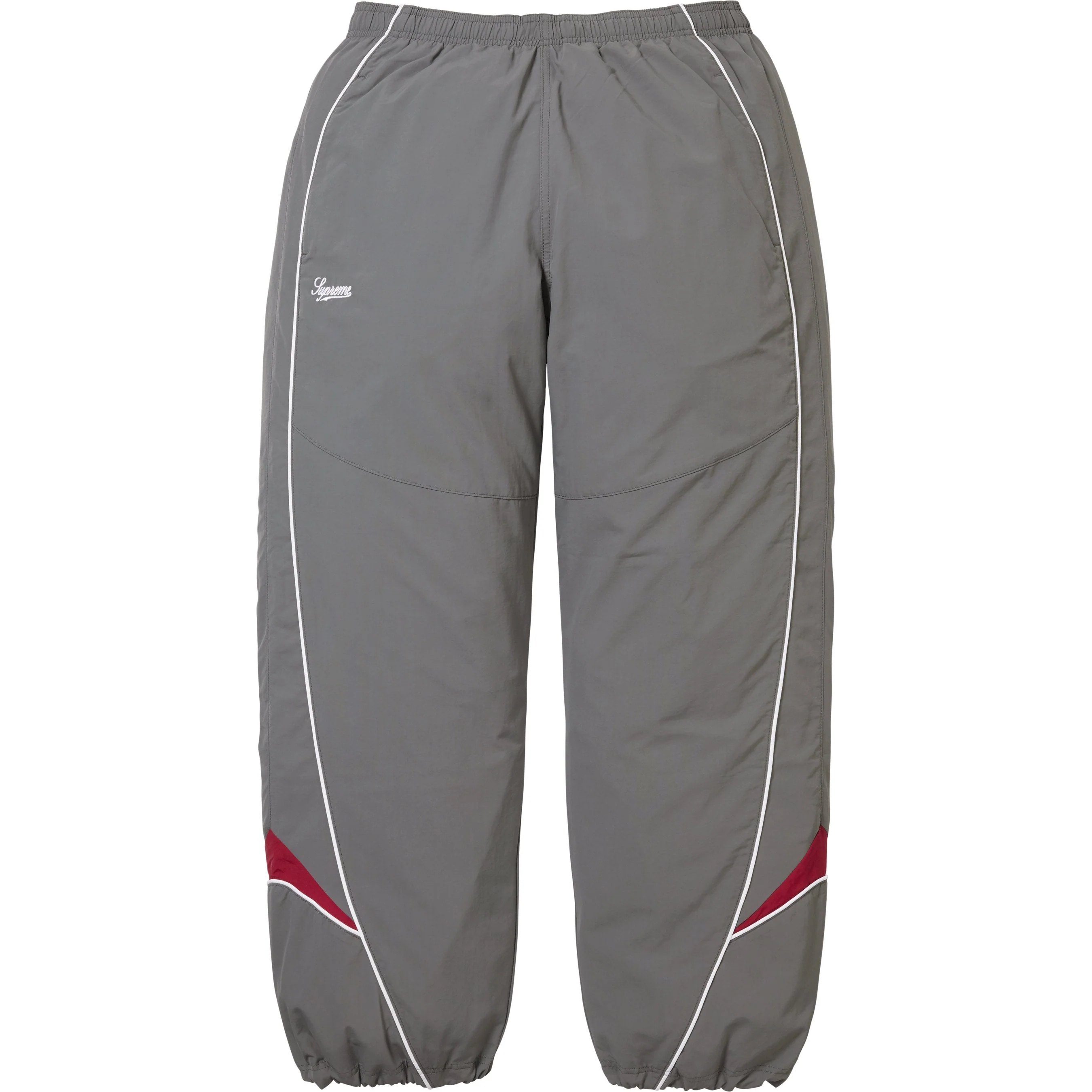 Supreme Contrast Piping Track Pant (FW25) - Grey - $148