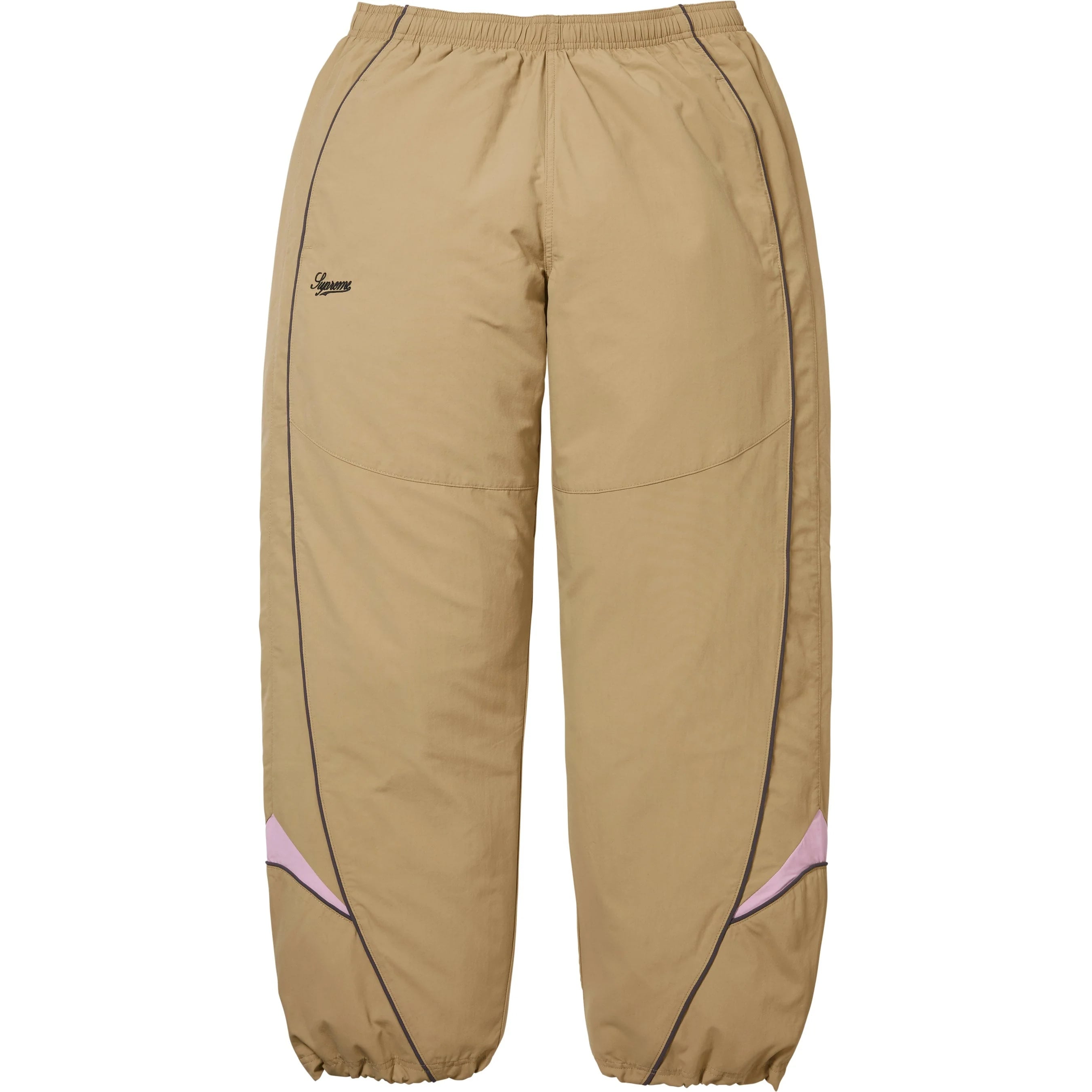 Supreme Contrast Piping Track Pant (FW25) - Tan - $148