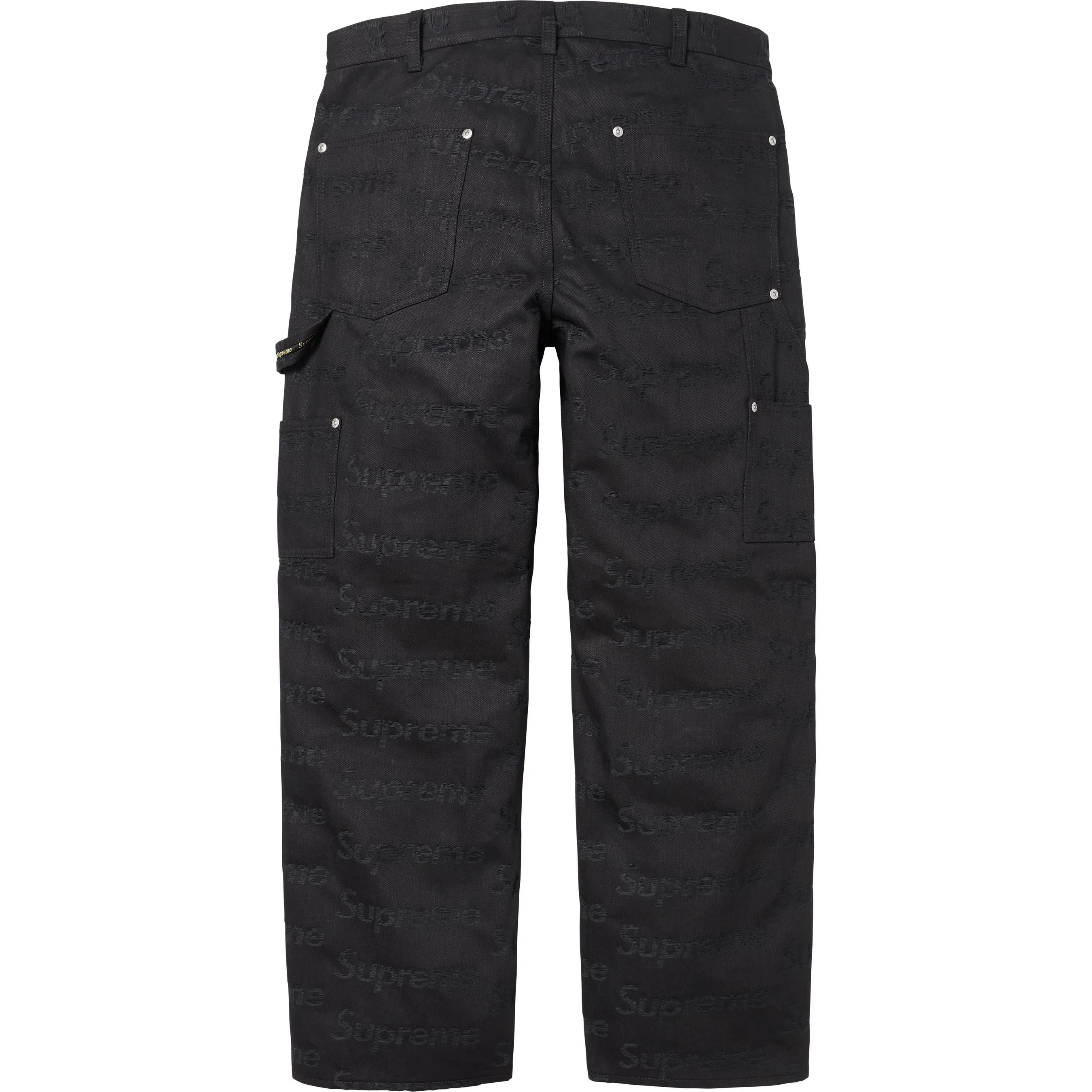 Supreme Jacquard Logos Double Knee Denim Painter Jean (FW25) - Black - $228