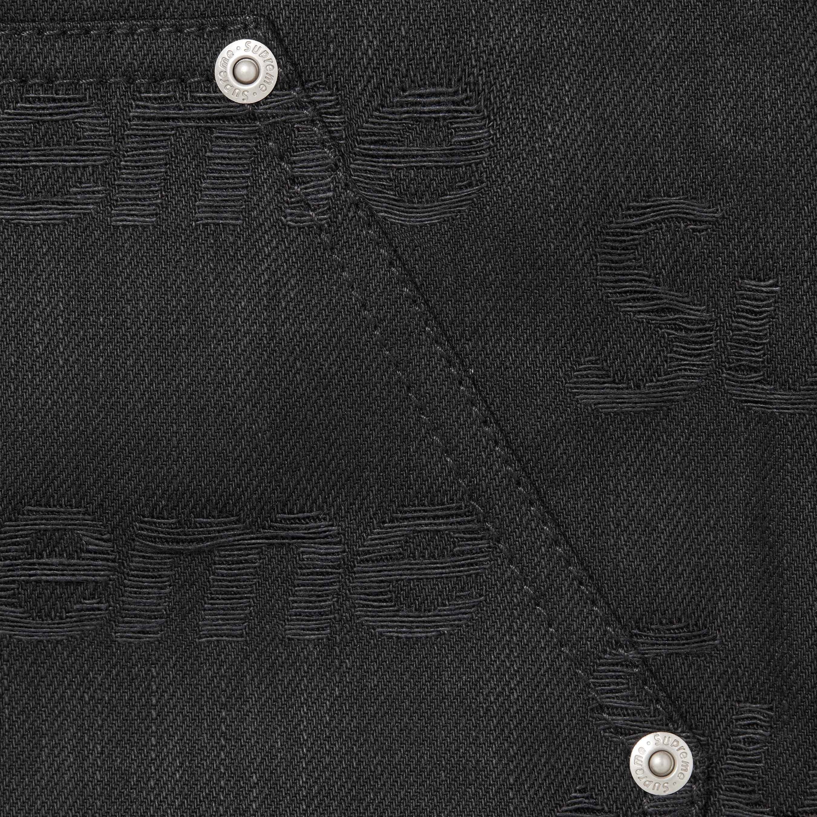 Supreme Jacquard Logos Double Knee Denim Painter Jean (FW25) - Black - $228