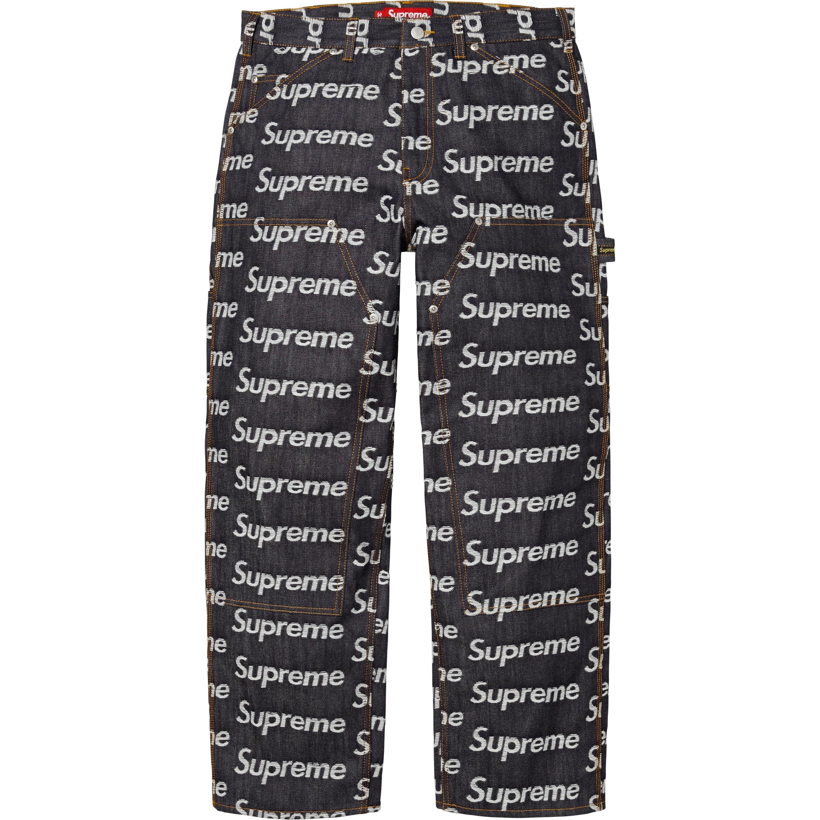 Supreme Jacquard Logos Double Knee Denim Painter Jean (FW25) - Rigid Indigo - $228