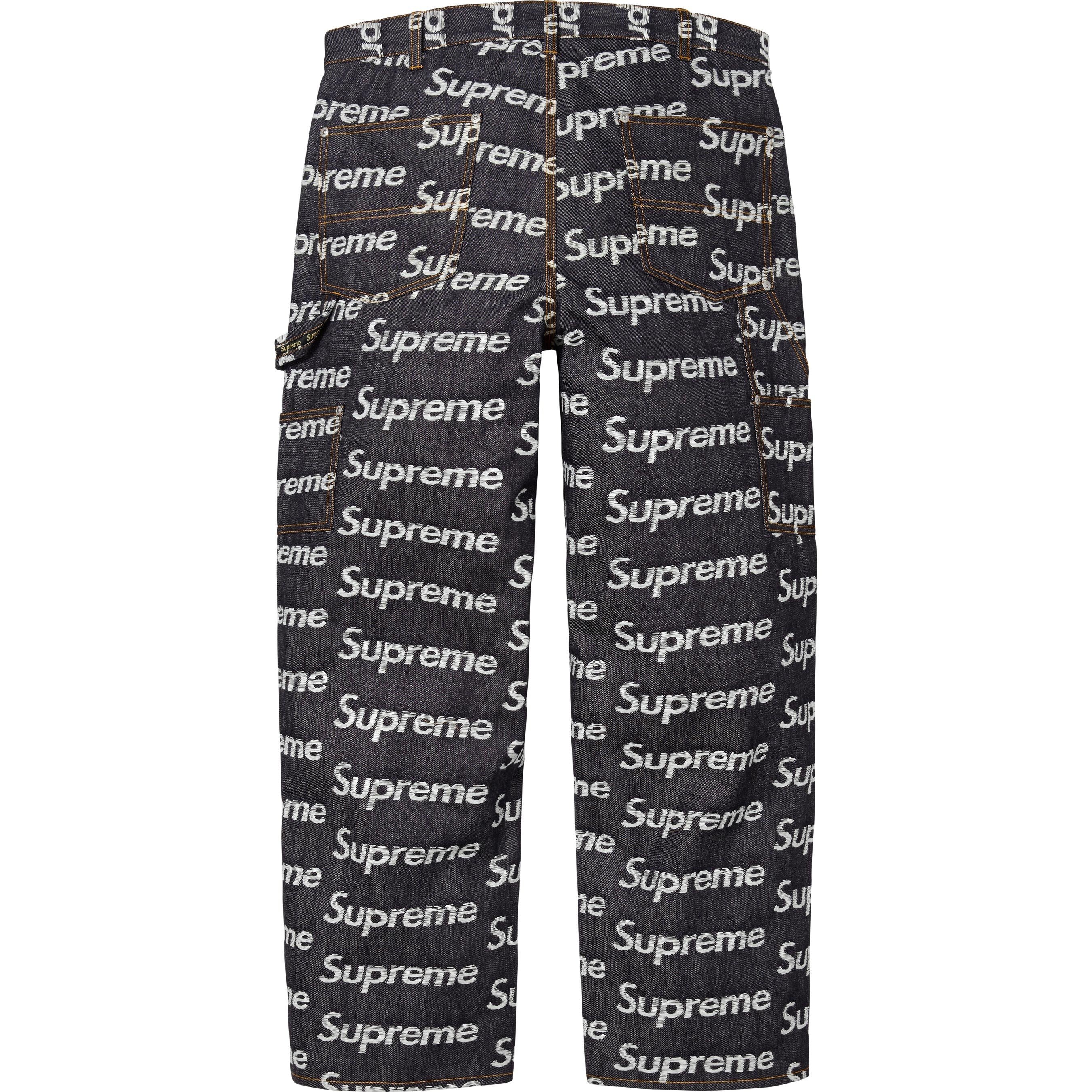 Supreme Jacquard Logos Double Knee Denim Painter Jean (FW25) - Rigid Indigo - $228