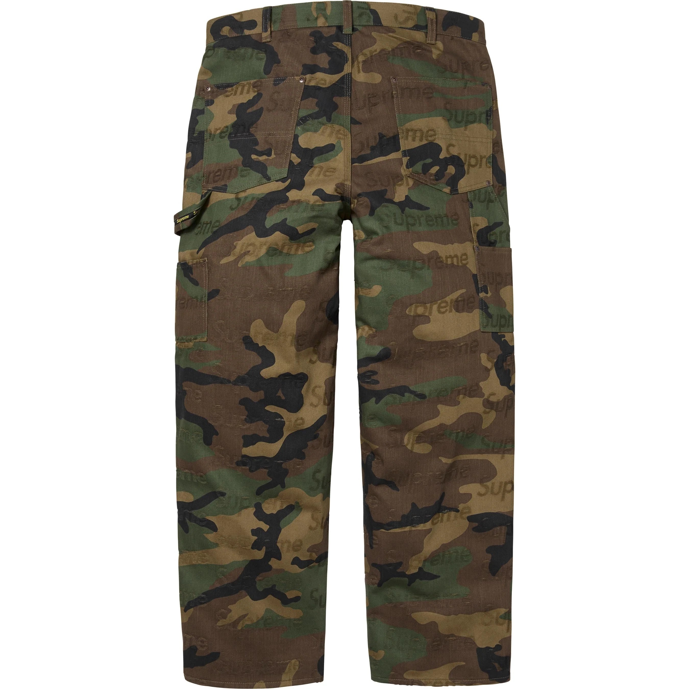 Supreme Jacquard Logos Double Knee Denim Painter Jean (FW25) - Woodland Camo - $228