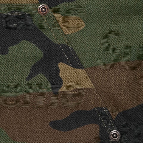 Supreme Jacquard Logos Double Knee Denim Painter Jean - Woodland Camo