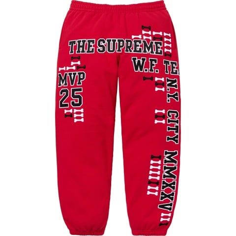 Supreme League Champs Sweatpant - Red