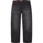 Supreme Leopard Faux Fur Loose Fit Jean (FW25) - Washed Black