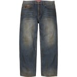 Supreme Leopard Faux Fur Loose Fit Jean (FW25) - Washed Indigo