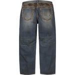 Supreme Leopard Faux Fur Loose Fit Jean (FW25) - Washed Indigo