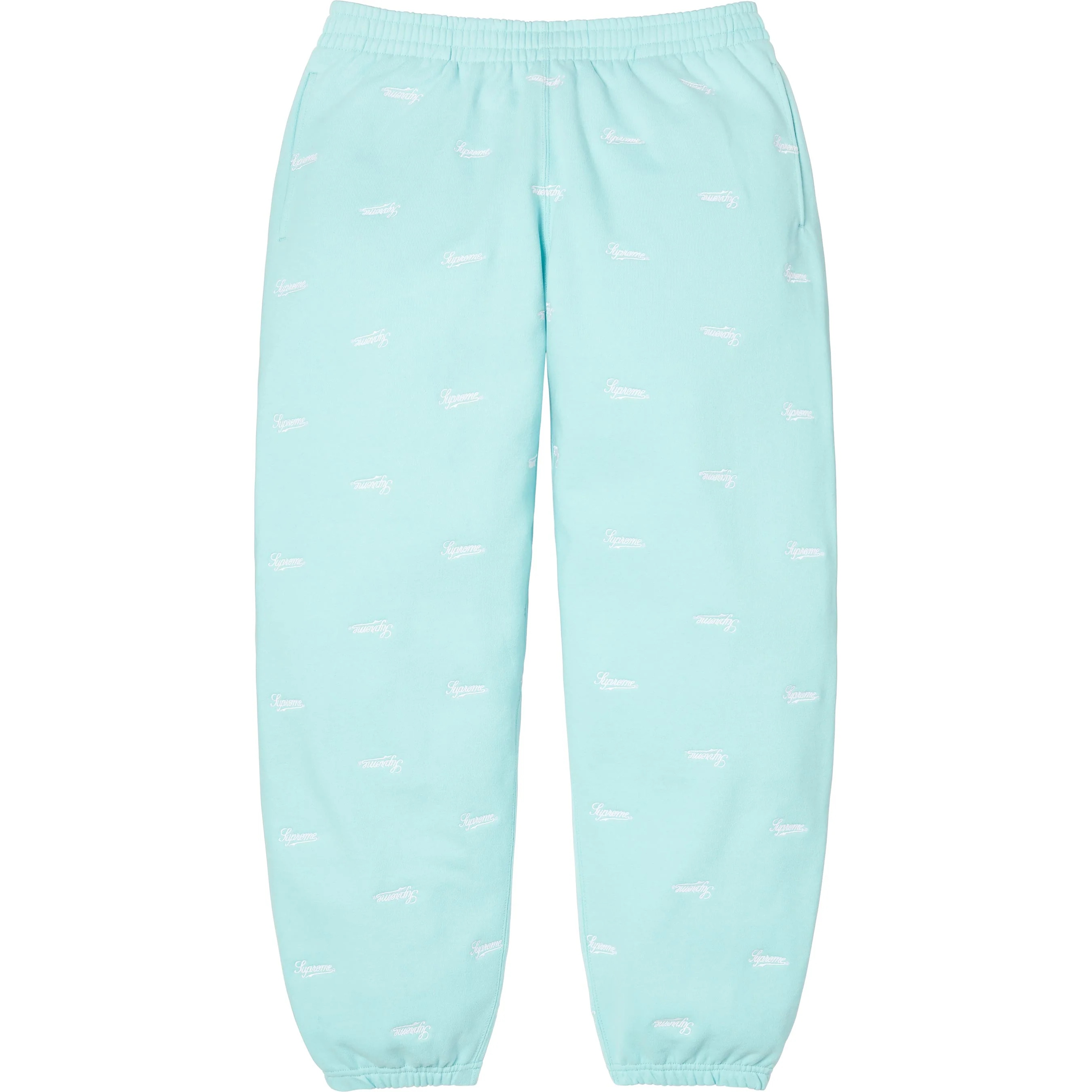 Supreme Repeat Script Sweatpant (FW25) - Aqua - $168